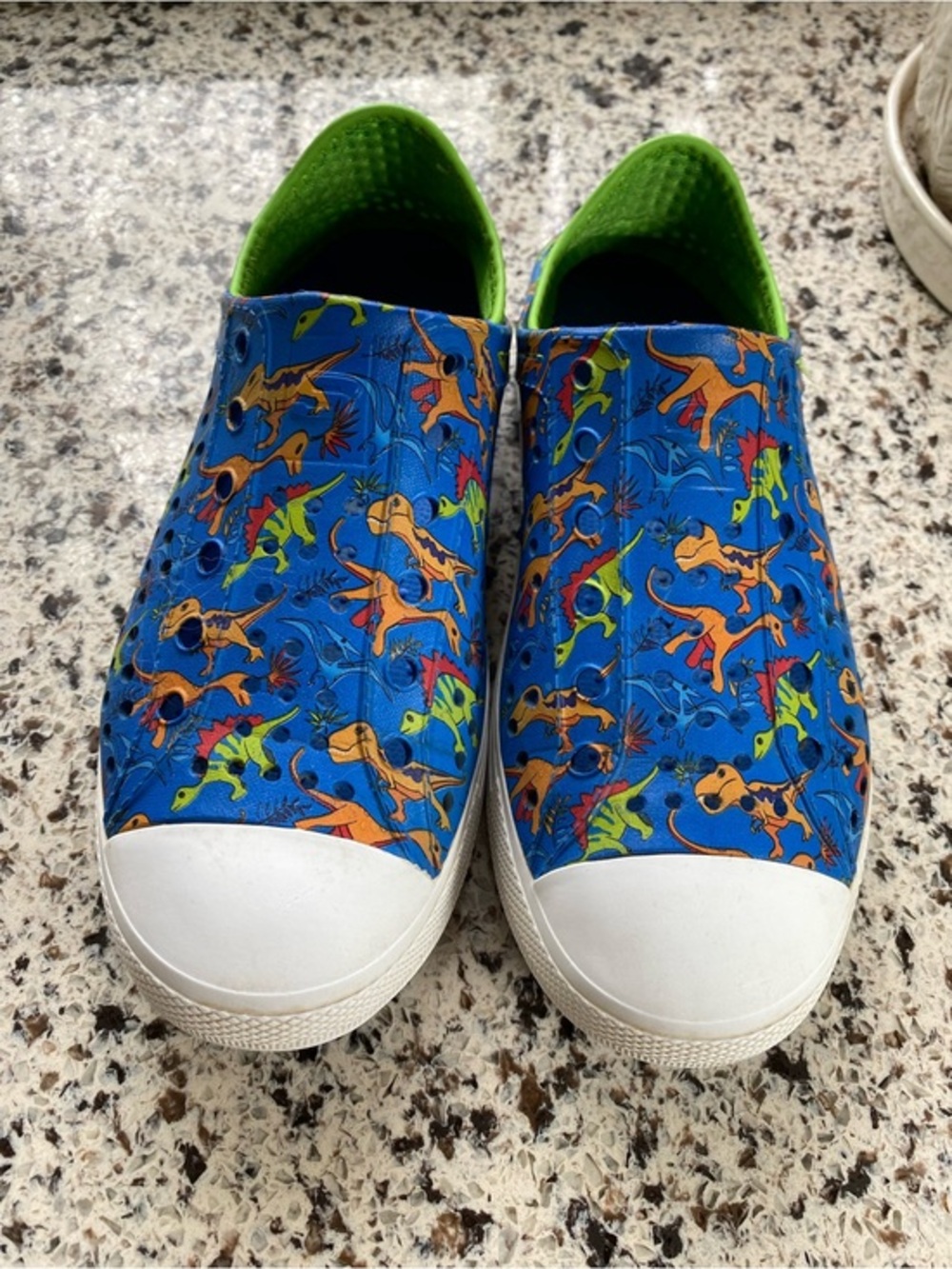 SKECHERS Foamies Guzman Steps Slip On Sneakers Blue Dino Print 3